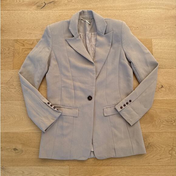House of CB - Button Front Fitted Blazer in Beige - Picture 1 of 6